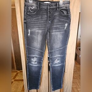 KanCan Sz 13/30 Distressed Button Fly Skinny Jeans